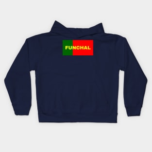 Funchal City in Portuguese Flag Colors Kids Hoodie